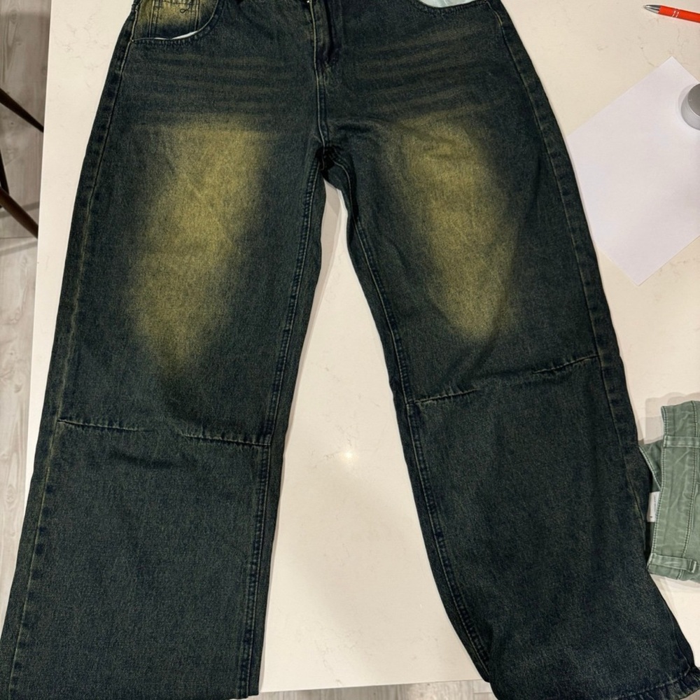 Vintage hip hop pants wide leg  size 34 Relaxed Fit Dark Blue Faded Jeans